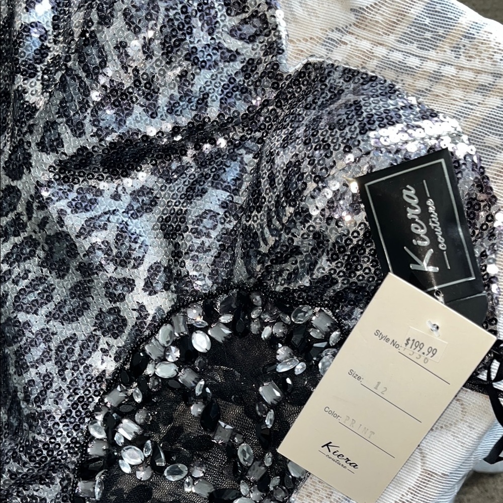Strapless Sequin Dress - Black and Silver